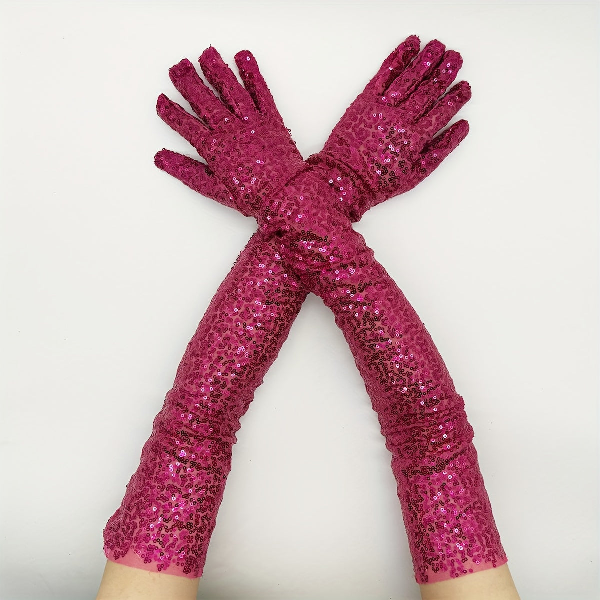 Women's Sequin Gloves Polyester Mesh for Evening Parties and Cocktail Events