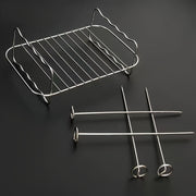 Stainless Steel Kebab Grill Rack with Skewers for Air Fryer Deep Fryer and Pressure Cooker