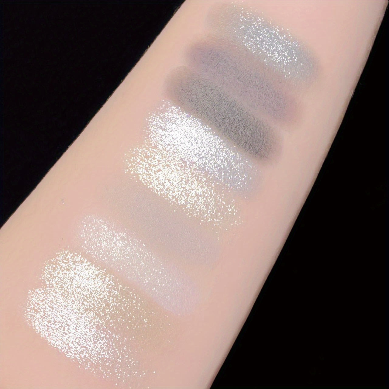 Палетка теней для глаз для женщин, 9 цветов, черный, серый, серебристый, с блестками, матовая, smoky