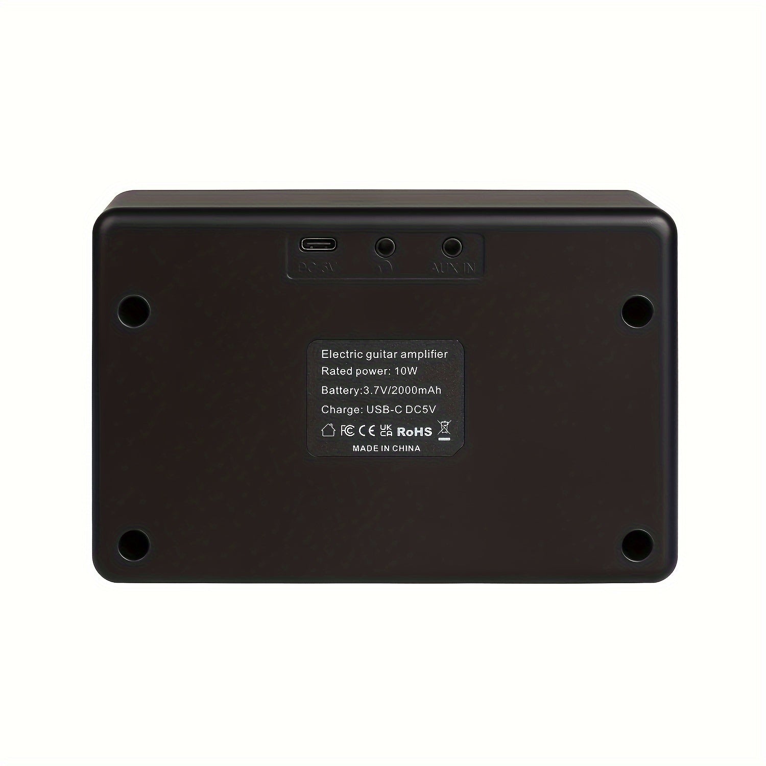 Portable Electric Guitar Amplifier Black Plastic Rechargeable Battery Built-in Effects Aux Input