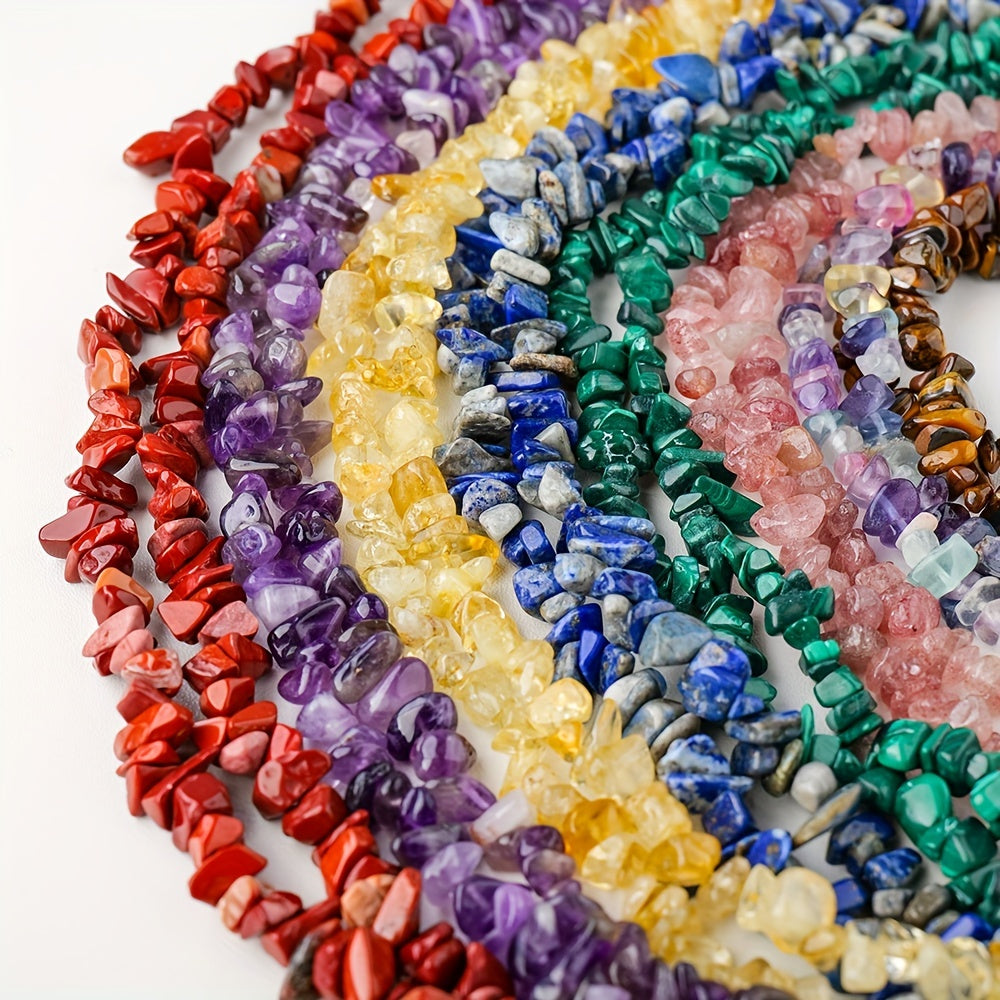 Cuentas de grava de cristal natural de 80cm para hacer joyería DIY, chips de piedras preciosas sueltas