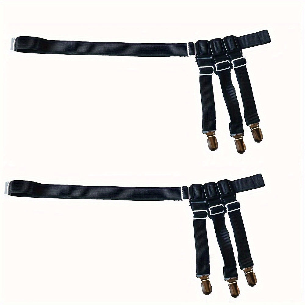 Men's Shirt Stays Nylon Business White Adjustable Shirt Garters for Tucking