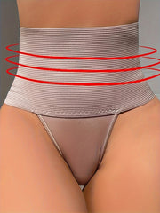 Women's High-Waist Shaping Panties Tummy Control Slimming Compression Breathable Polyester Elastane