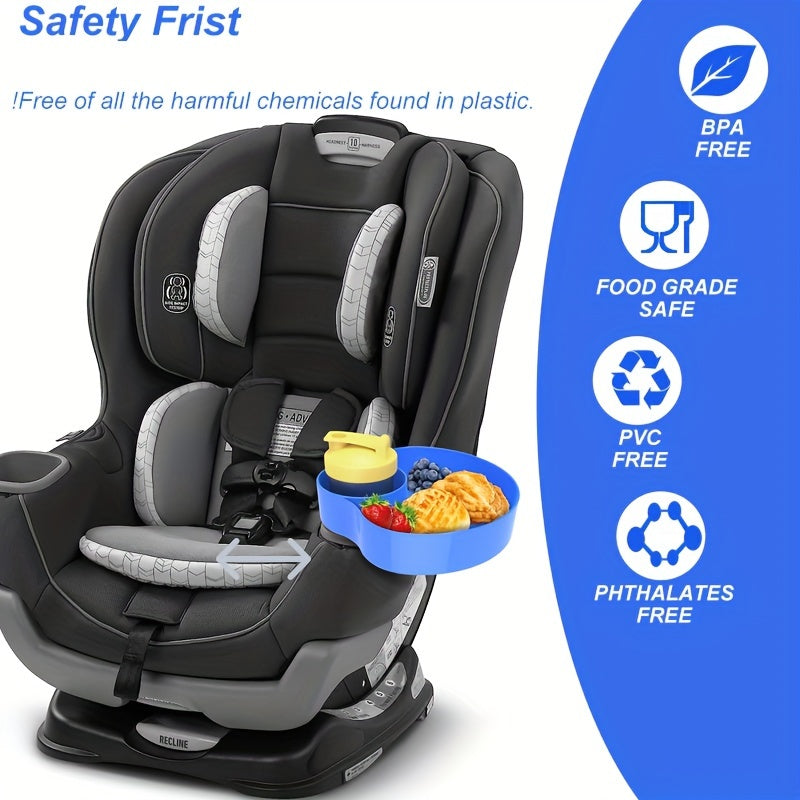 Travel Tray for Car Seat and Stroller with Cup Holder and Food Surface
