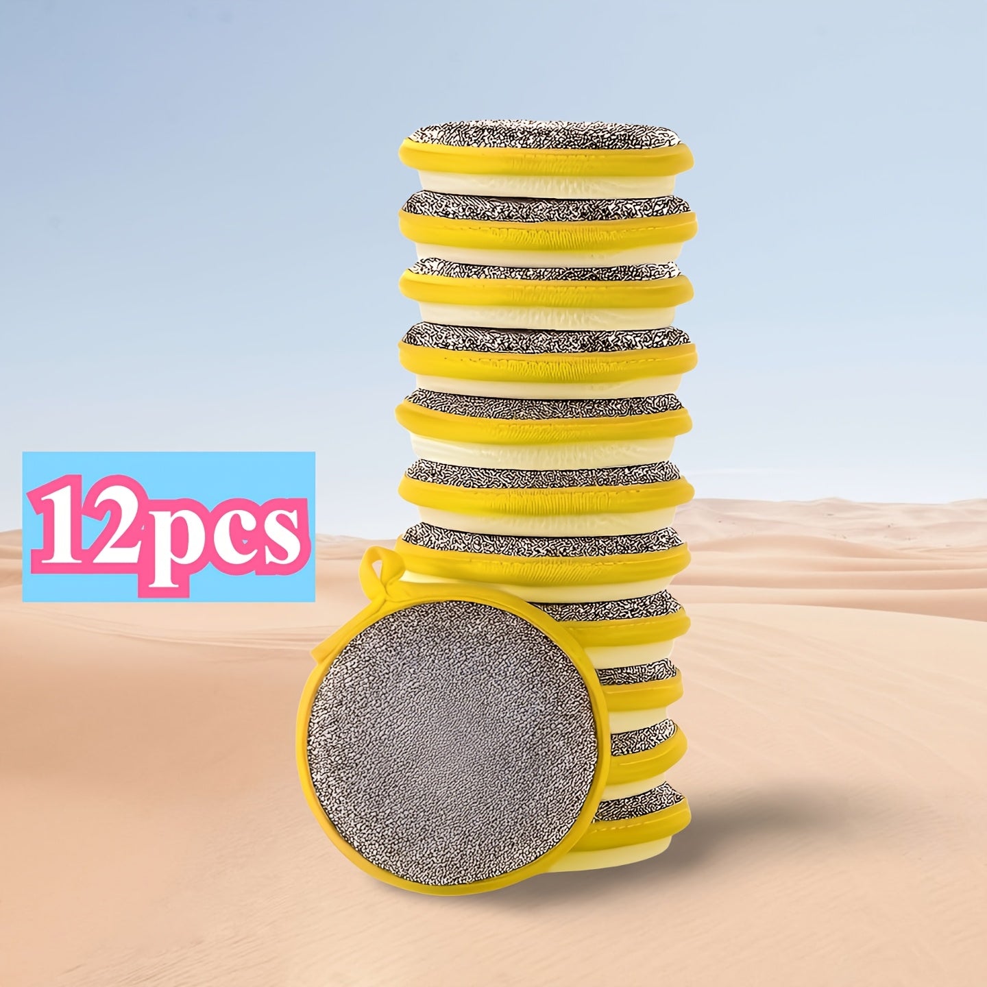 O'n ikki antibakterial oshxona cho'tkasi, ikki tomonlama, chizishsiz, qayta ishlatiladigan