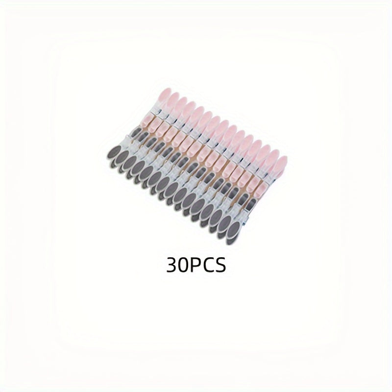 Juego de 30 pinzas de plástico sin costura para secar ropa, accesorios a prueba de viento