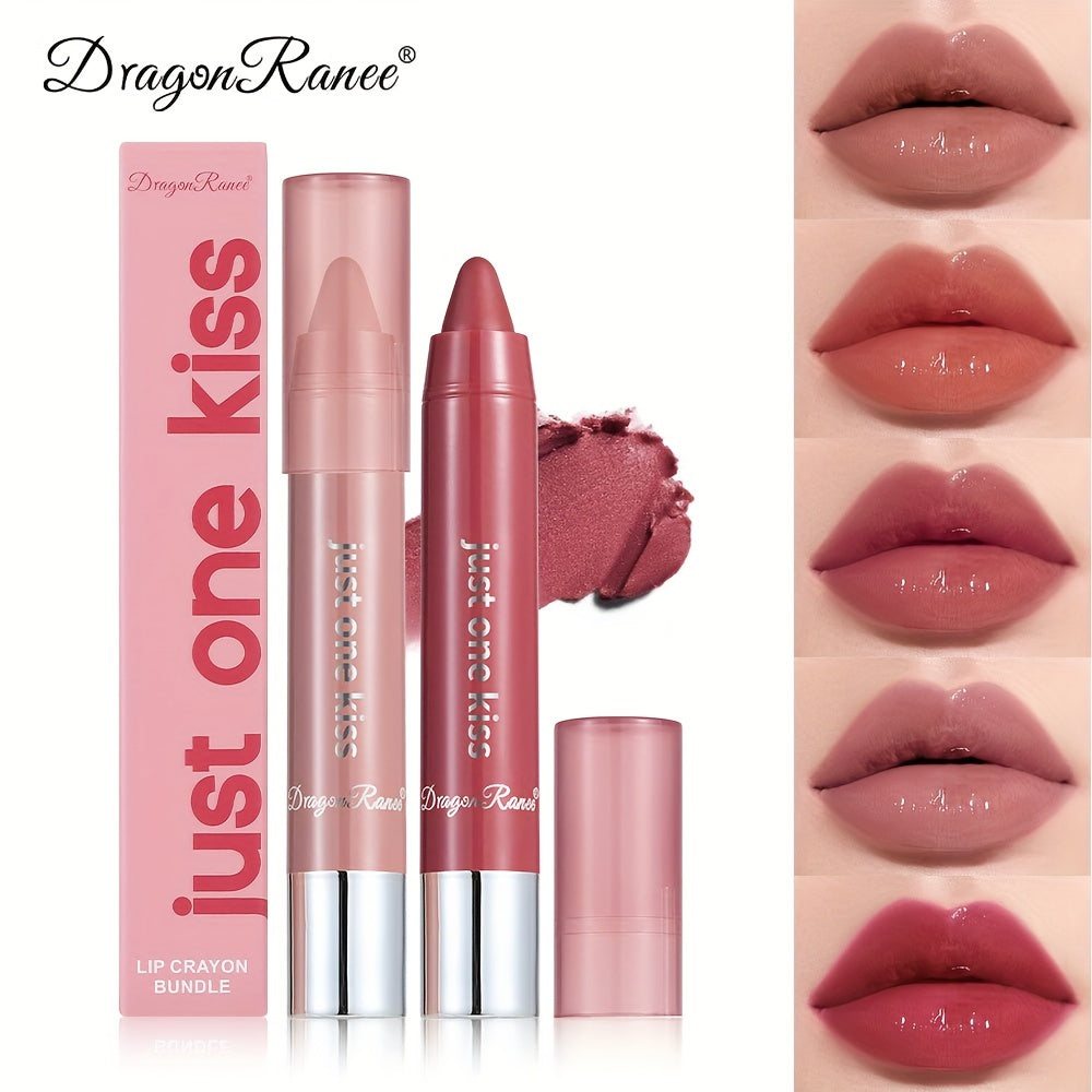 Women's Moisturizing Lipstick With Nude Pink Red Brown Colors and Lip Gloss