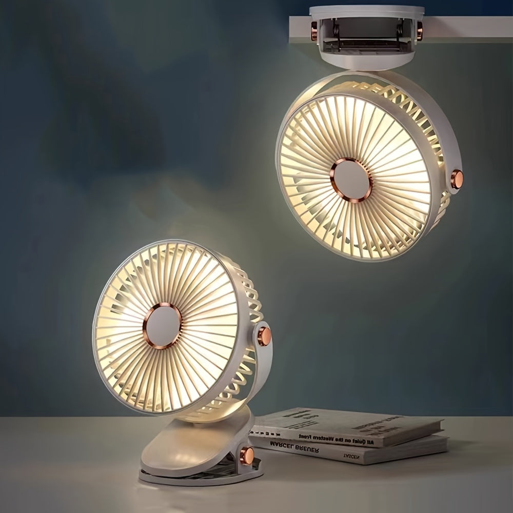 Ventilador de escritorio silencioso portátil con 5 velocidades, batería de larga duración, salida de aire de 6 pulgadas