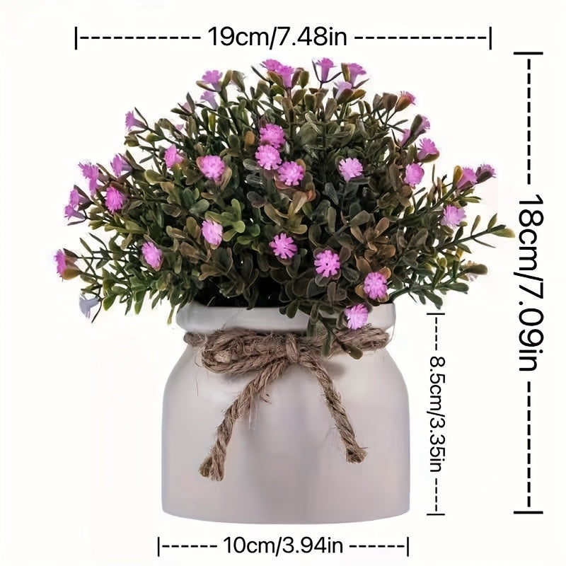 2 комплекта искусственных горшечных лаванды в макаронных горшках для внутреннего и наружного декора.