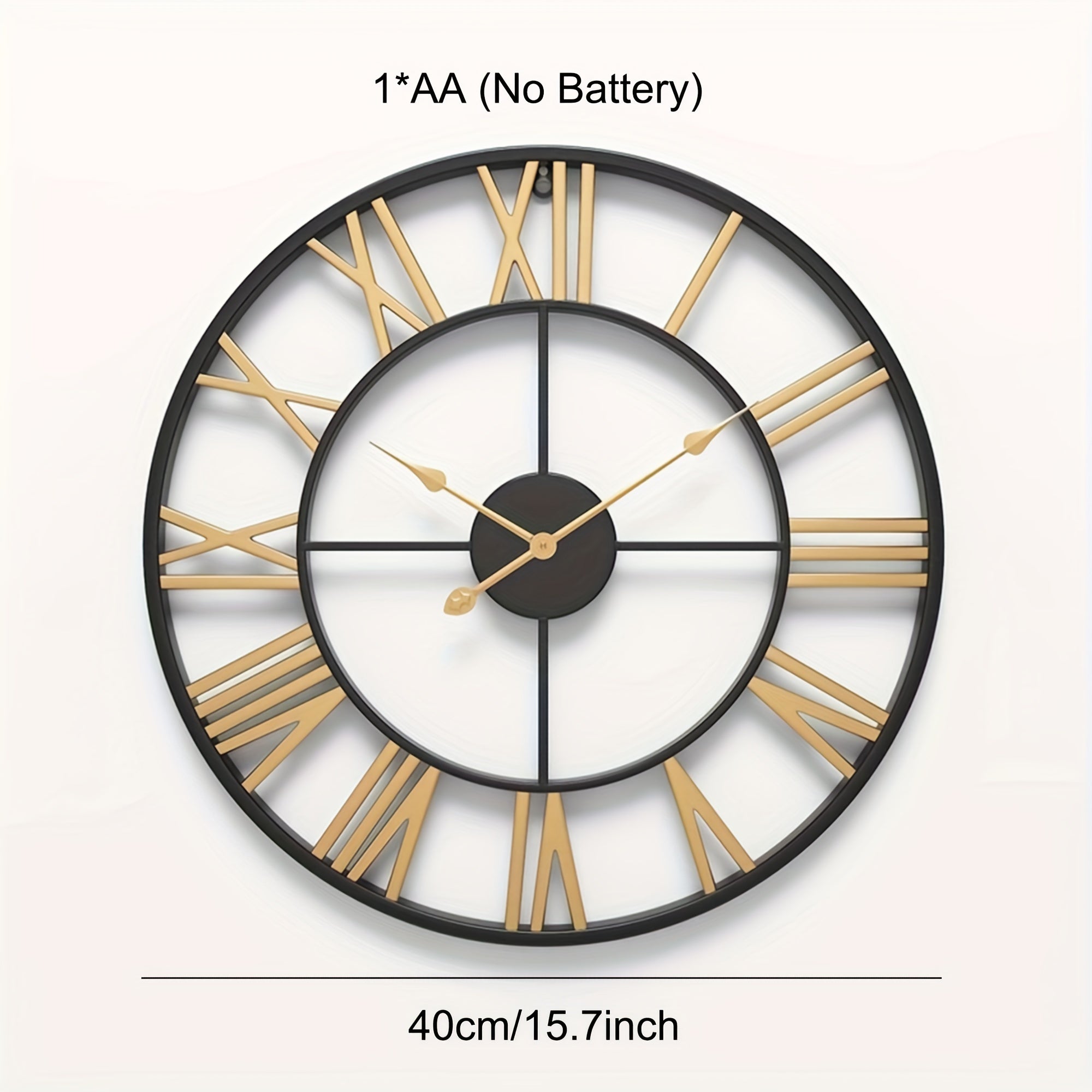 Reloj de pared romano retro de metal con aspecto envejecido 50,8 cm funcionamiento silencioso interior y exterior
