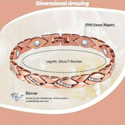 Women’s Copper Bracelets with Magnetic 3500 Gauss Magnets Crystal Jewelry Gift