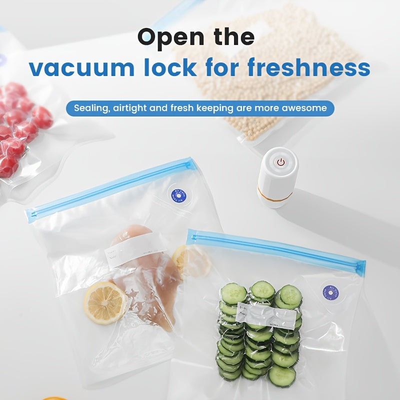 Handheld electric vacuum pump for food preservation USB rechargeable lithium battery ideal for meal prep low-noise compact design