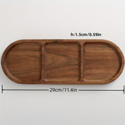 Acacia Wood Serving Tray for Entertaining Snacks and Treats in Kitchen