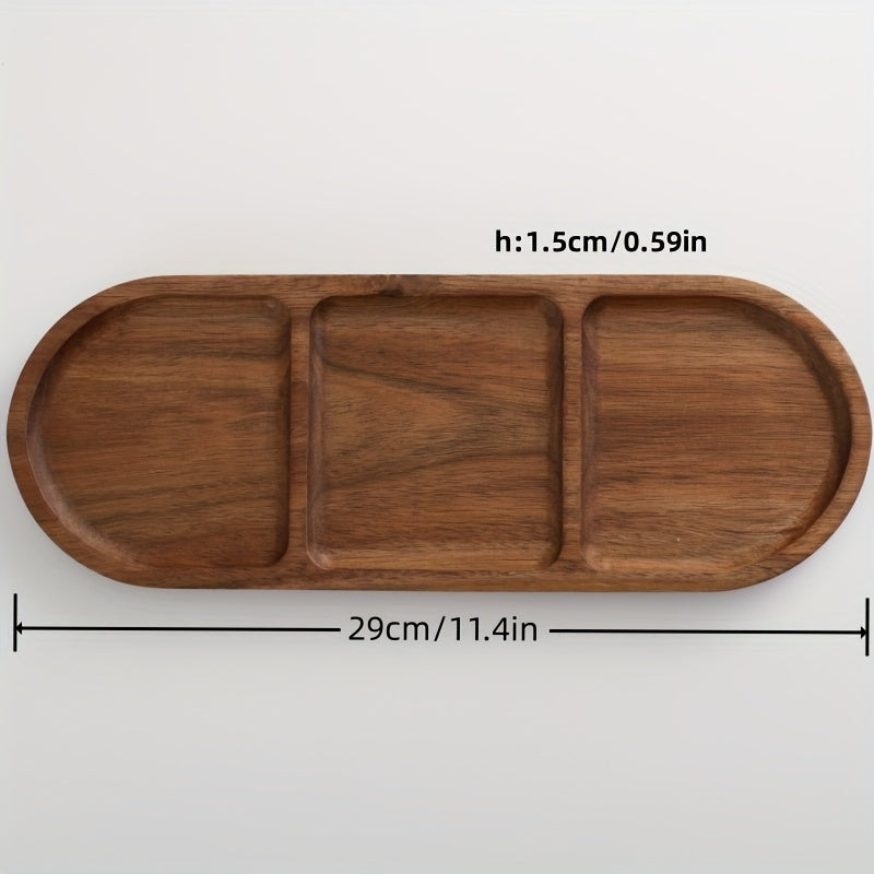 Acacia Wood Serving Tray for Entertaining Snacks and Treats in Kitchen
