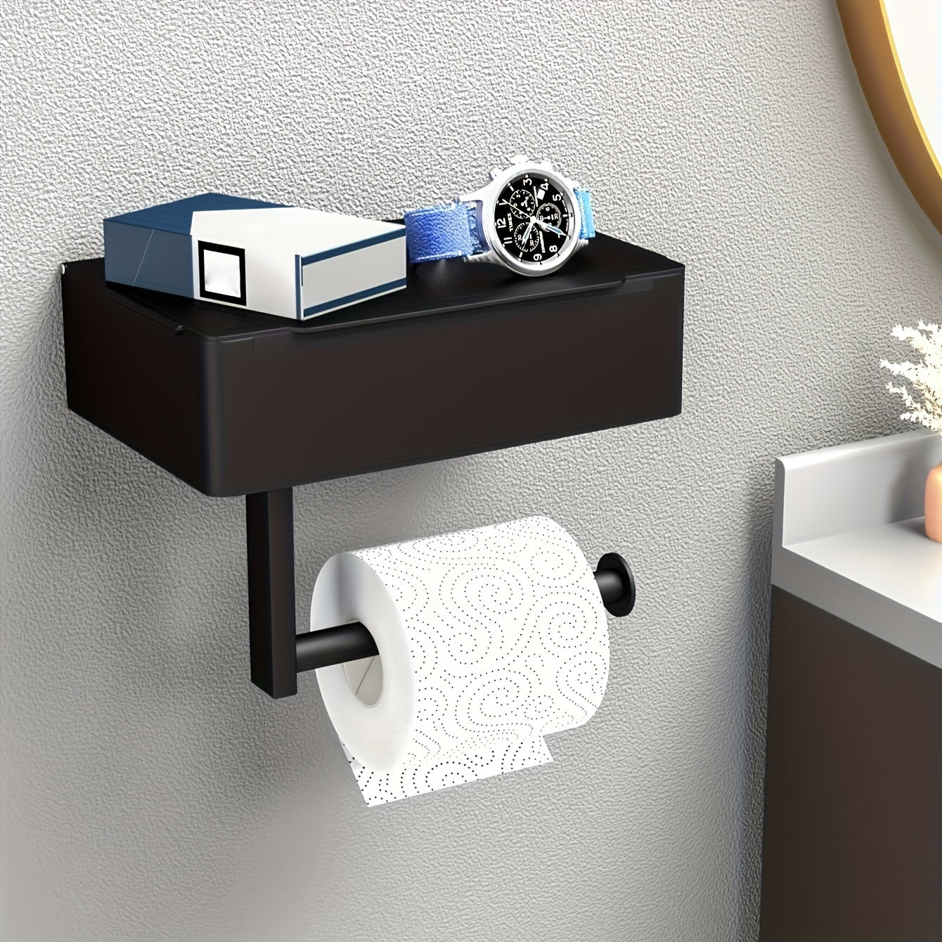 Stainless Steel Wall-Mounted Tissue Holder No Drilling Needed for Home and Restaurant