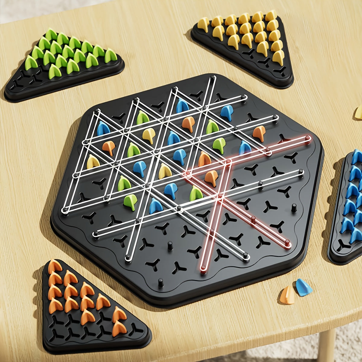 Triangular Strategy Board Game for 2-4 Players Family Party Gift