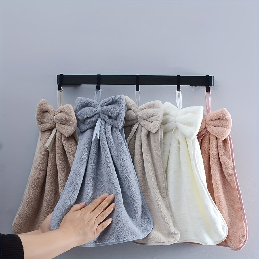 Juego de 3 toallas de cocina absorbentes y de secado rápido con patrón de lazo y falda para limpieza del hogar