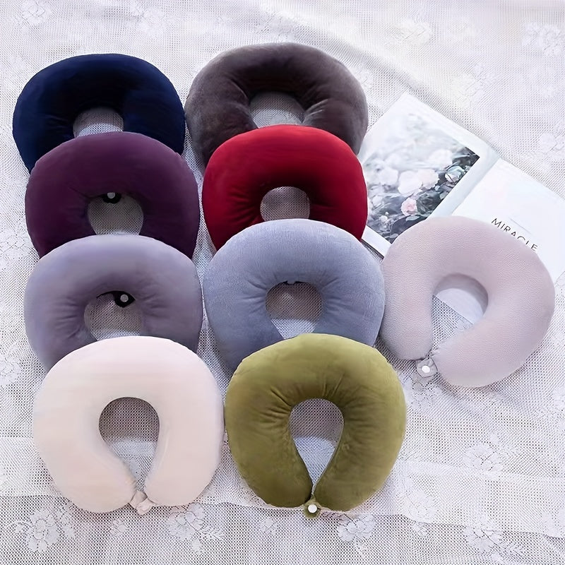 Soft U-Shaped Travel Neck Pillow for Airplanes and Car Rides