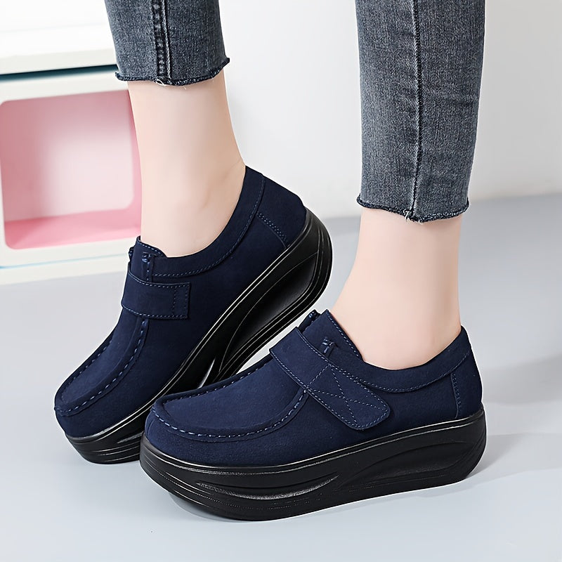 Mocasines para mujer con suela suave de plataforma, slip-on, cómodos para uso diario