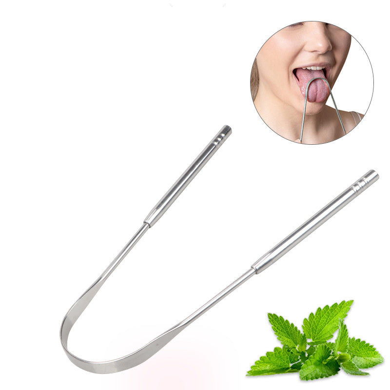 Stainless Steel Tongue Cleaner for Fresh Breath Halitosis Reduction