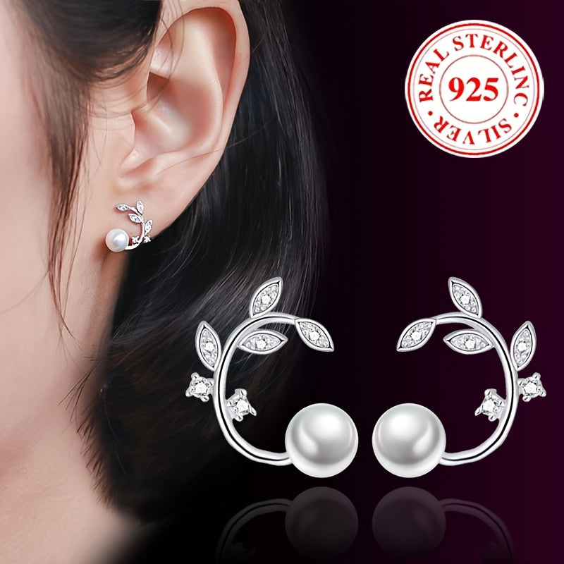 Zarif Gipoallergen 925 Sterling Silver Gul Shpanga Zirconia va Marvarid bilan bezatilgan - Ayollar uchun zamonaviy, trendy sovg'a, Har kuni kiyish va rasmiy tadbirlar uchun ideal