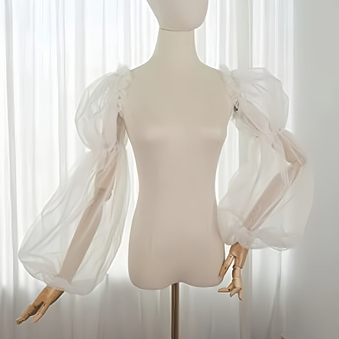 Long Sleeve Bridal Puff Sleeves Elastic Polyester Wedding Accessories for Parties and Photography