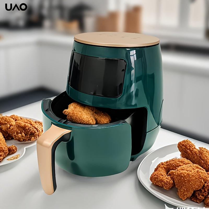 Freidora de aire eléctrica de 4.5L con pantalla LCD, sartén antiadherente, fácil de limpiar y multifuncional