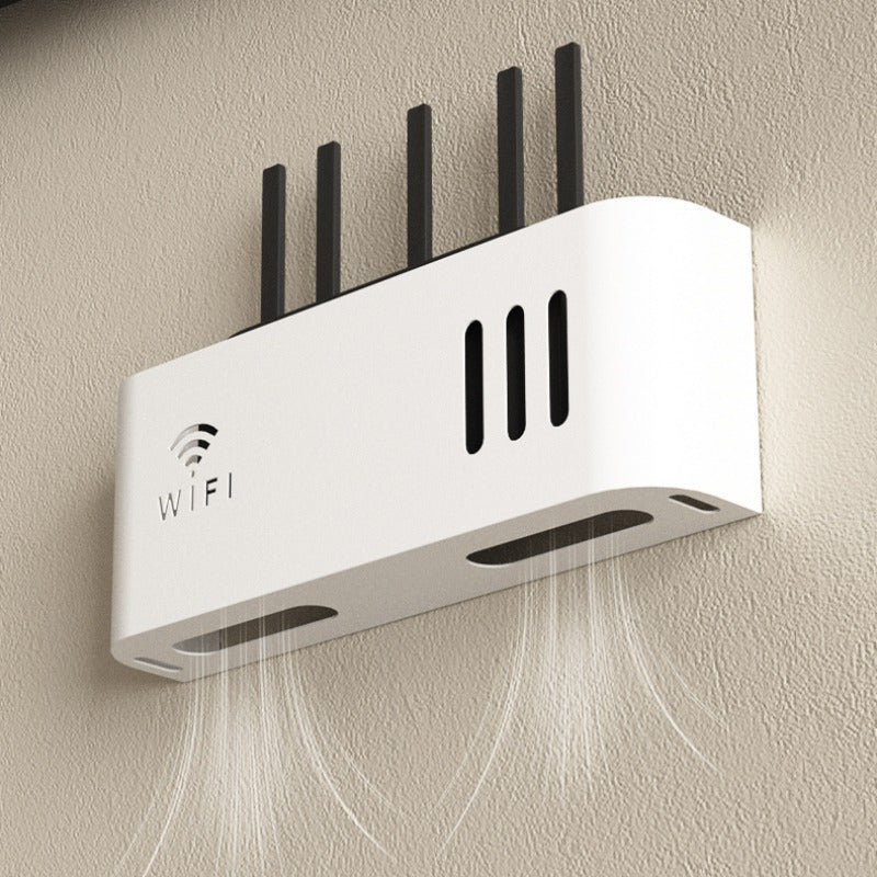 Wall-Mounted WiFi Router Storage Box Durable Space-Saving Organizer for Home Office