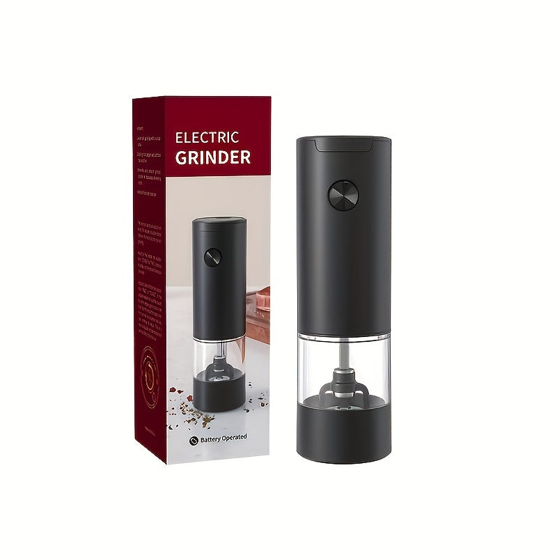 Electric Non-Rechargeable Battery Spice Grinder Set with Transparent Chamber for Home Cooking