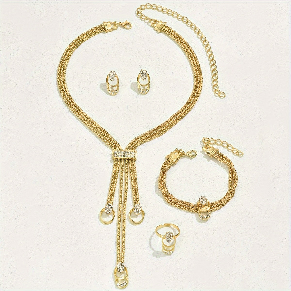 Vintage Boho Jewelry Set with Glass and Alloy Details for Weddings and Gifting