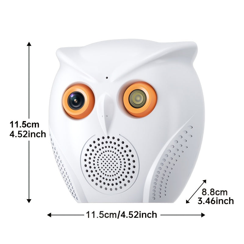 Owl-Shaped Indoor WiFi Security Camera with Night Vision 1080p HD USB Powered