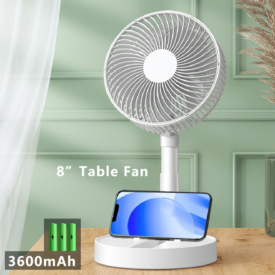 Portable Oscillating Table Fan Touch Control USB Rechargeable Compact Lightweight