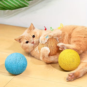 Interactive Cat Toy Ball Made of Cardboard for Cats to Relieve and Play