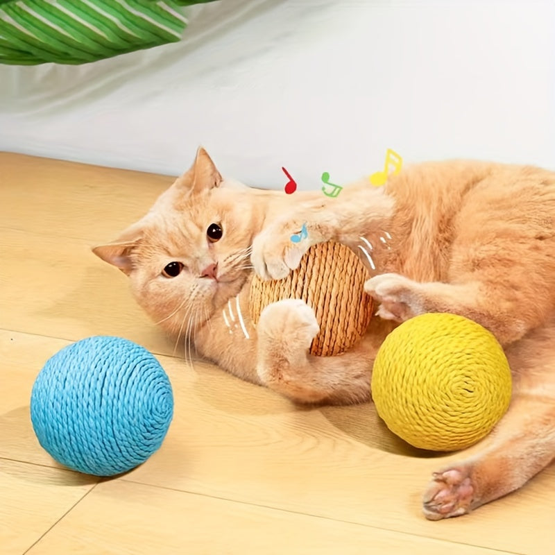 Interactive Cat Toy Ball Made of Cardboard for Cats to Relieve and Play