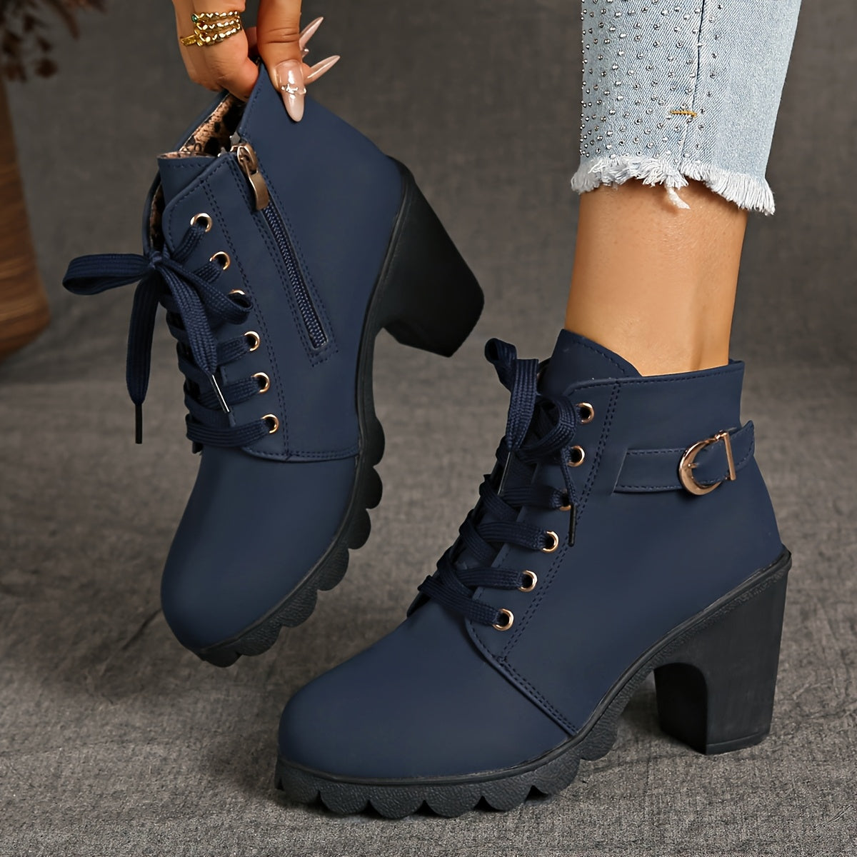 Women's Platform Wedge Boots Non-slip Rubber Sole Winter All-Season