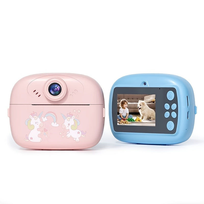 Kids Digital Camera Dual-Camera HD Video Photo Print Mode for Children Pink Blue