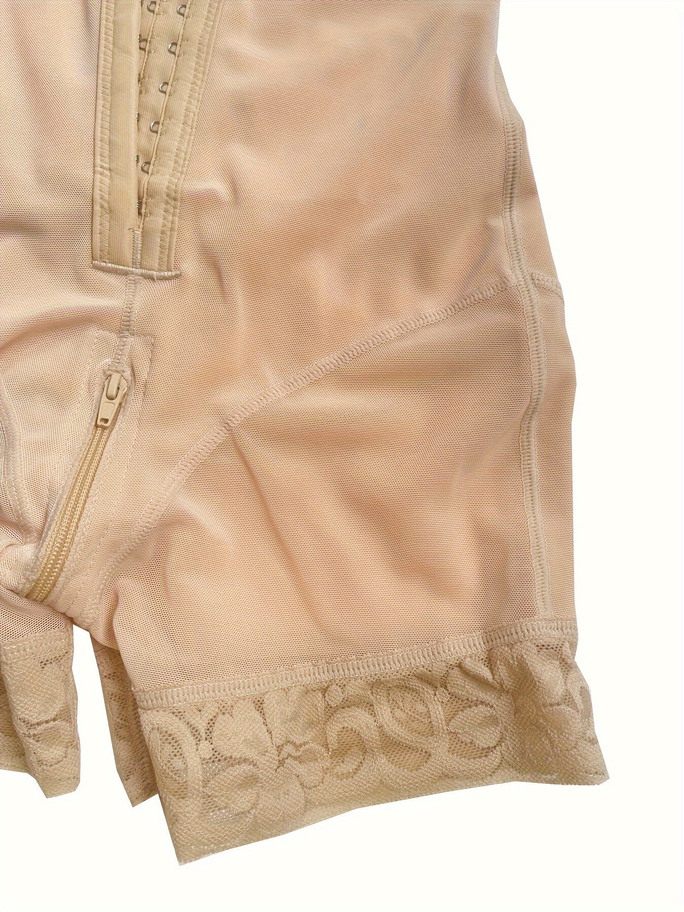 High Waist Lace Trim Butt Lifting Tummy Control Shorts with Foot Drop Shapewear