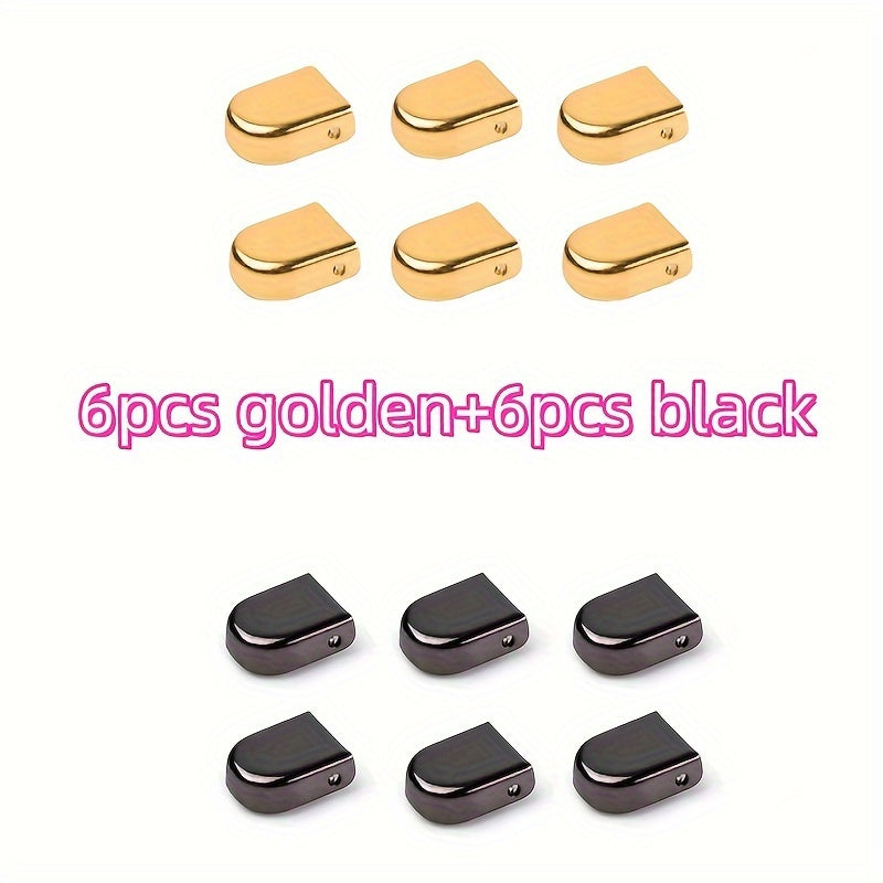 12 Pack Metal Shoe Clips No-Tie for Men and Women Durable Solid Color