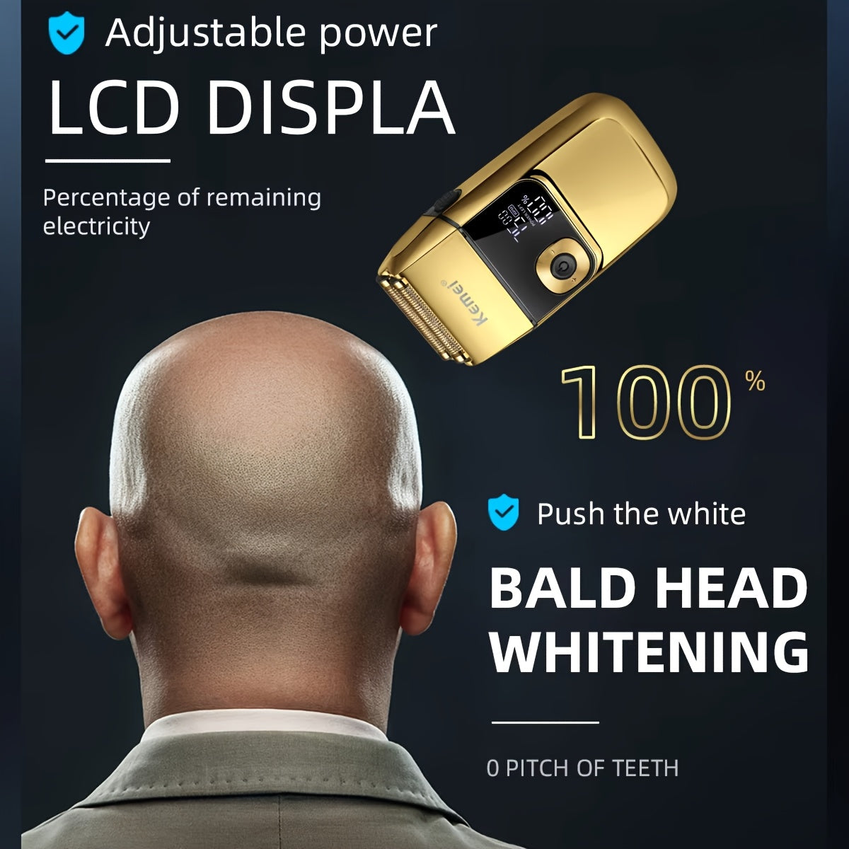 Electric shaver for men washable bald head facial hair ultra-clean shave