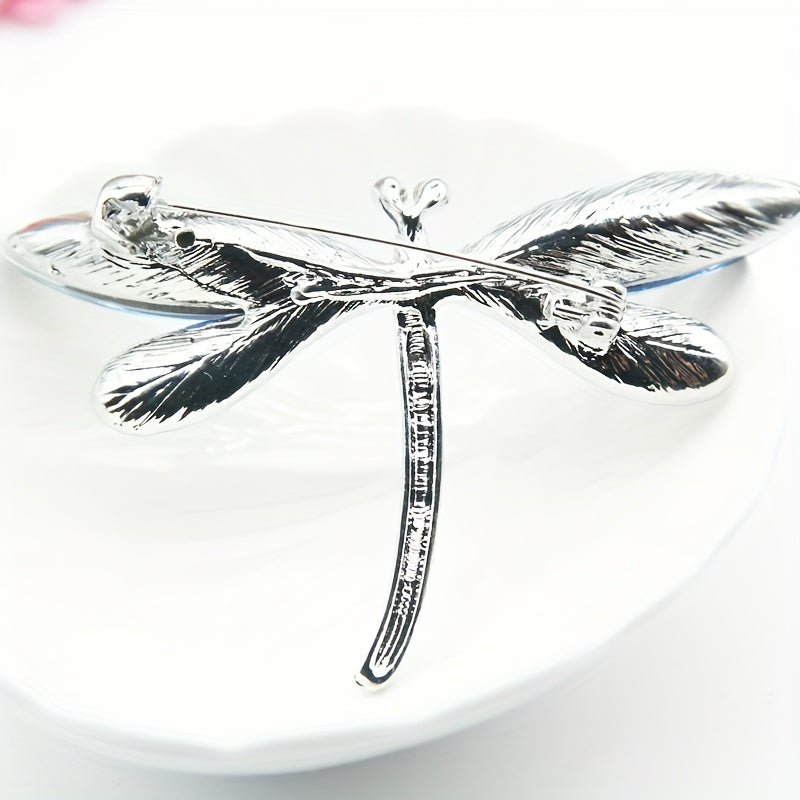 Ayollar uchun Koʻk Kristal Shisha Broshli Elegant Tugma Pendenti Zargarlik