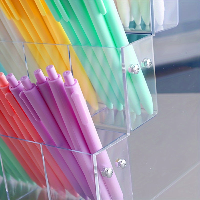 Acrylic Transparent Storage Rack with 5-Grid Partition for Cosmetics and Office Use