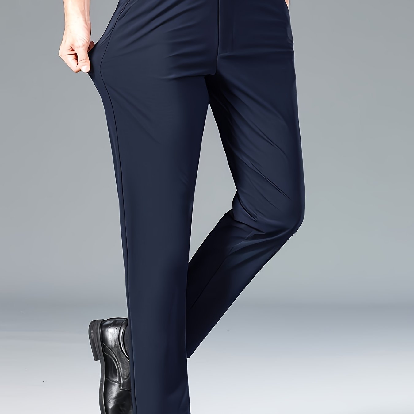 Men's Casual Long Trousers Business Slacks Straight Leg Pants for Men
