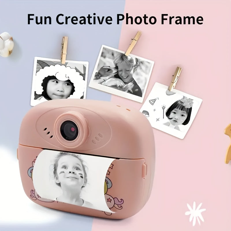 Kids Digital Camera Dual-Camera HD Video Photo Print Mode for Children Pink Blue