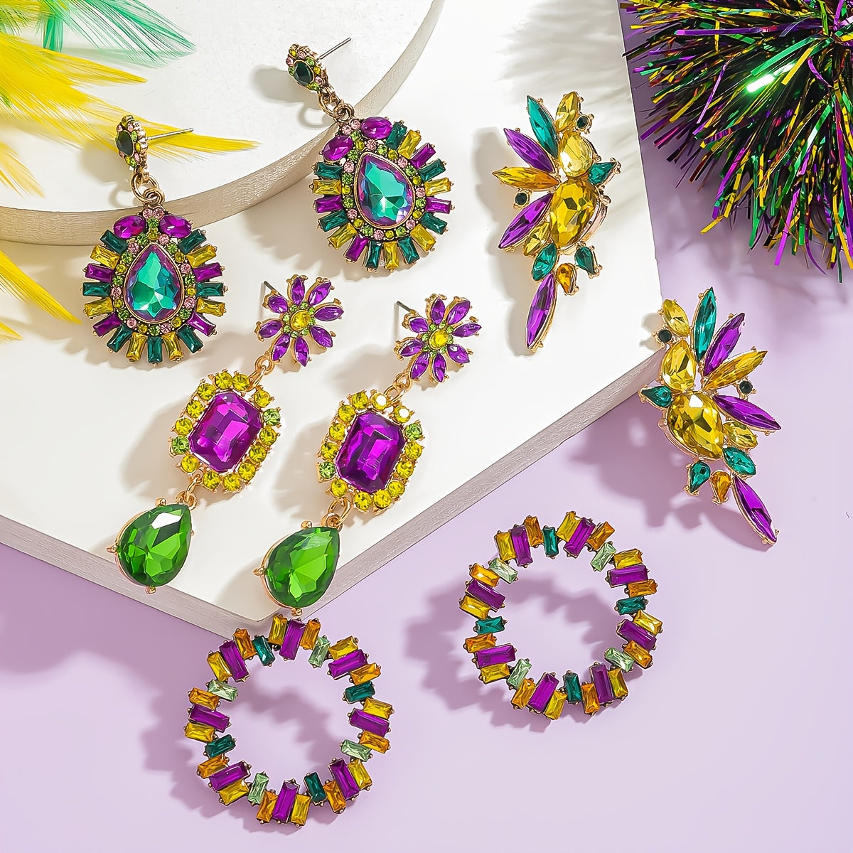 Pendientes de ala con rhinestones bohemios, bisutería colgante para ocasiones festivas