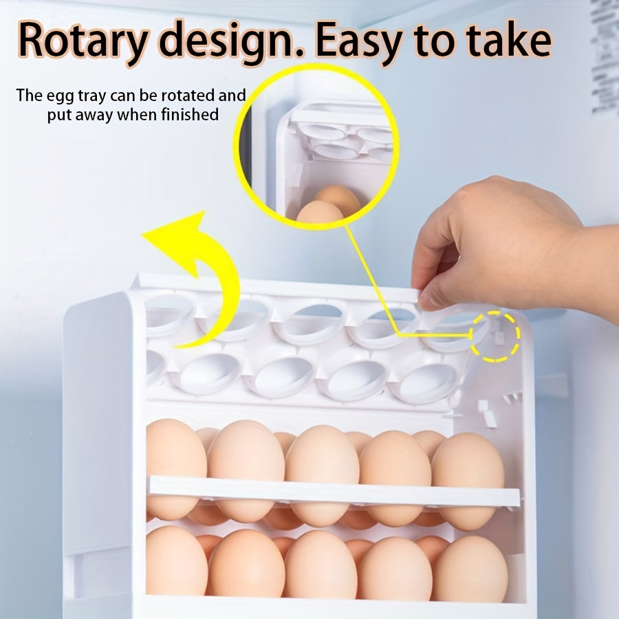 Large Capacity Plastic Egg Organizer for Refrigerator, 30 Egg Storage Box
