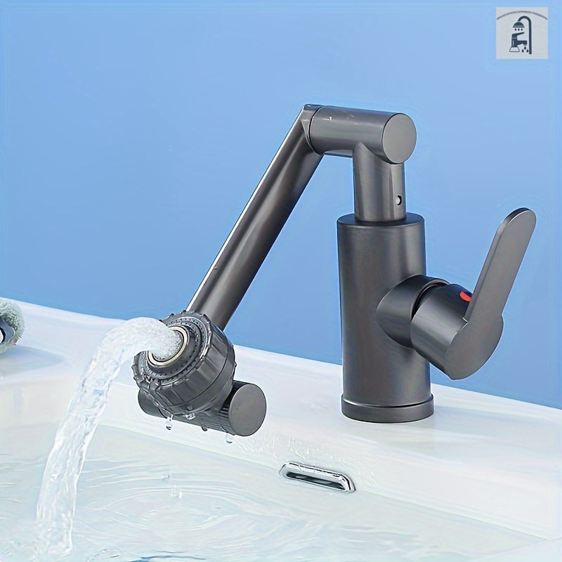 Matte Black Ceramic Bathroom Faucet with Single Handle and Wealth Cat Design