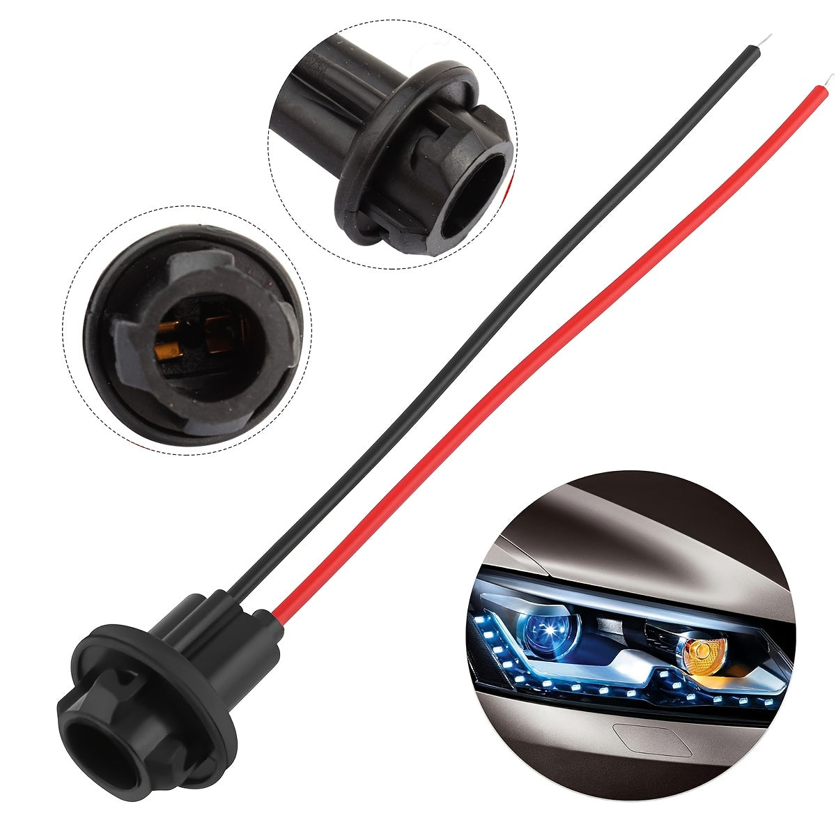 194 Bulb Socket Pre-Wired Connector for Car Dashboard and Fog Lights