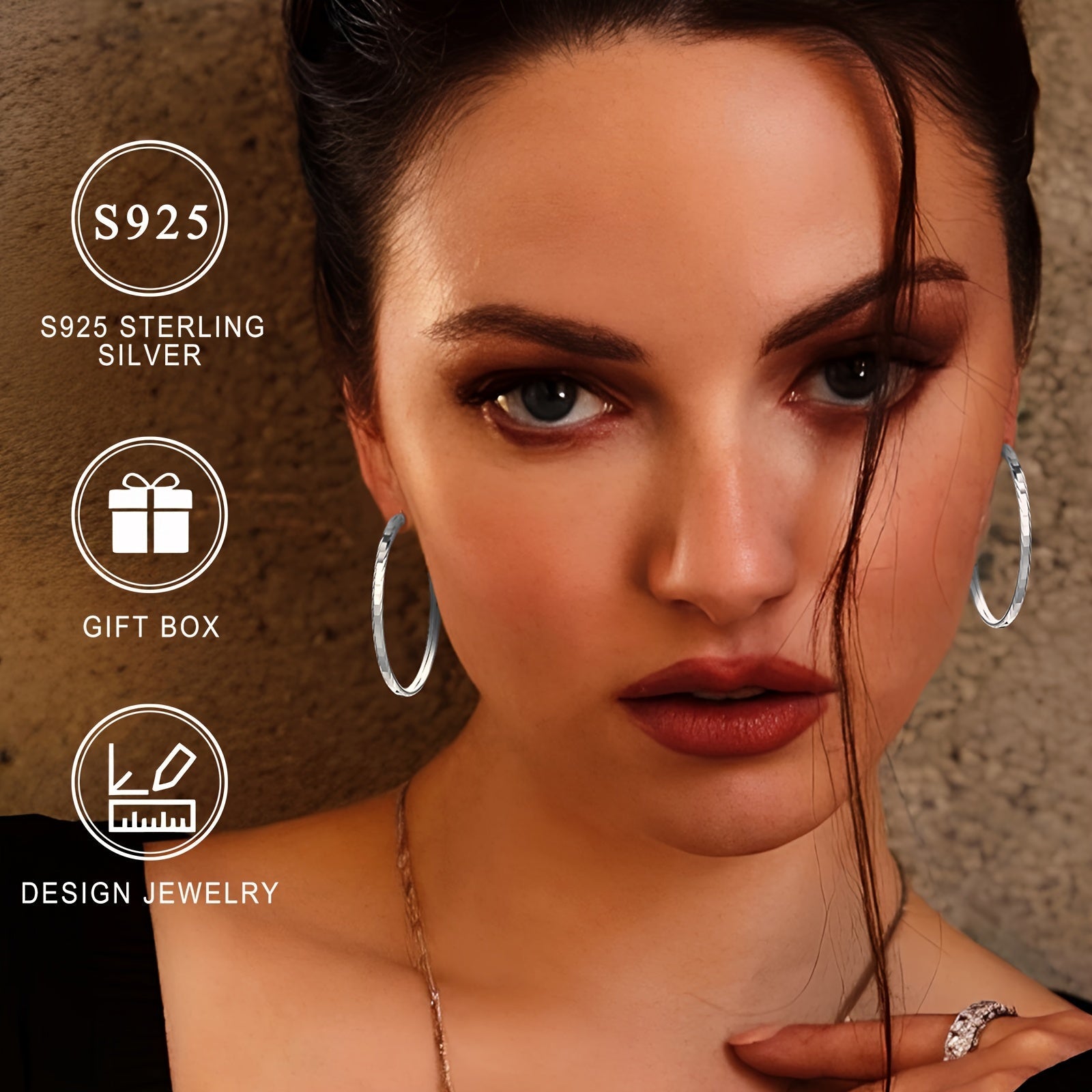 925 Sterling Silver Gipoallergenik Silli Doira Halqa Sirg'alar, Nafis va Jozibador Usul, Ayollar uchun mukammal, Sovg'a Qutisi bilan birga keladi