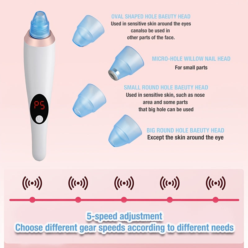 GENAI USB qayta zaryadlanadigan qora nuqta olib tashlovchi, elektr po'lat tozalovchi va uyda foydalanish uchun yuzni so'rish qurilmasi. 300mAh litiy polimer batareyasi bilan ta'minlangan, ≤36V ishlash voltaji.