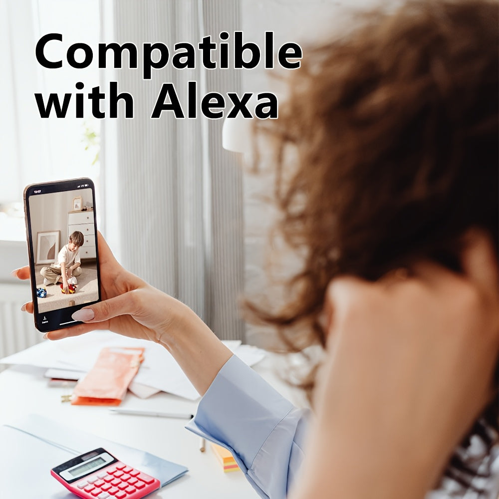 Pack de 2 cámaras de seguridad inalámbricas 1080P HD visión nocturna audio bidireccional interior y exterior